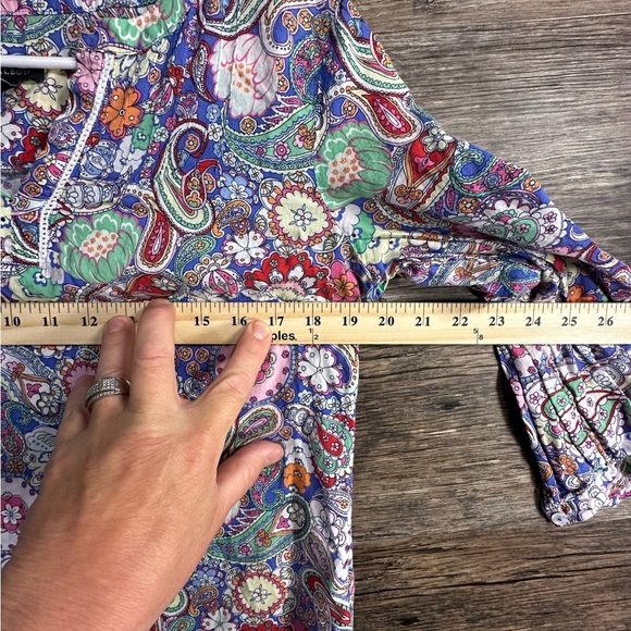 Talbots Multicolor Paisley Relaxed Graphic Blouse Womens Small - Picture 7 of 7